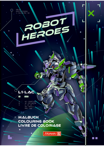 BRUNNEN Ausmalheft Robot Heroes | 32 Blatt